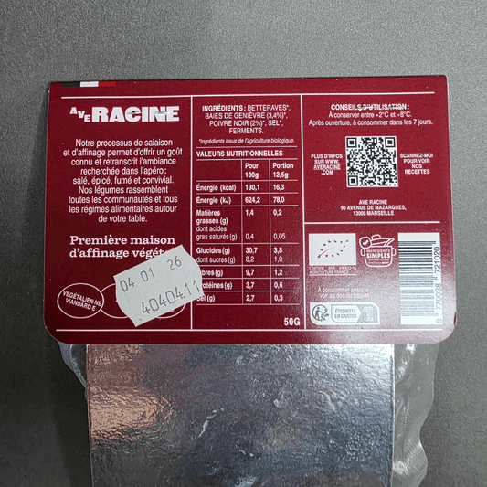 Betterave affinée bio au poivre & à la baie de genièvre - Ave Racine | Le Cornichon – Produit français | Le Cornichon