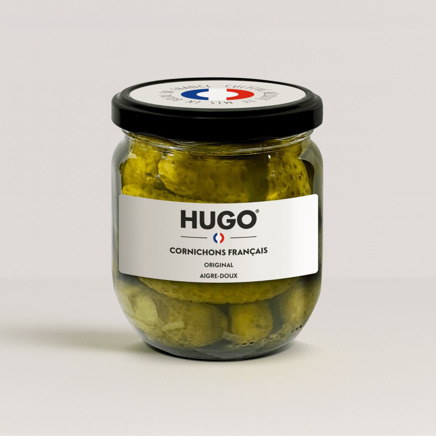 Cornichons Aigre‑Doux – HUGO France – 42,5 cl – Produit français | Le Cornichon