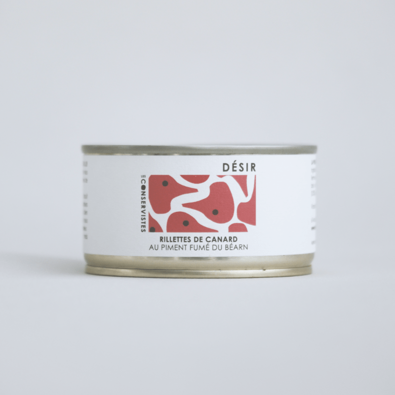 DÉSIR – Rillettes de canard au piment fumé – Les Conservistes – 130 g – Produit français | Le Cornichon