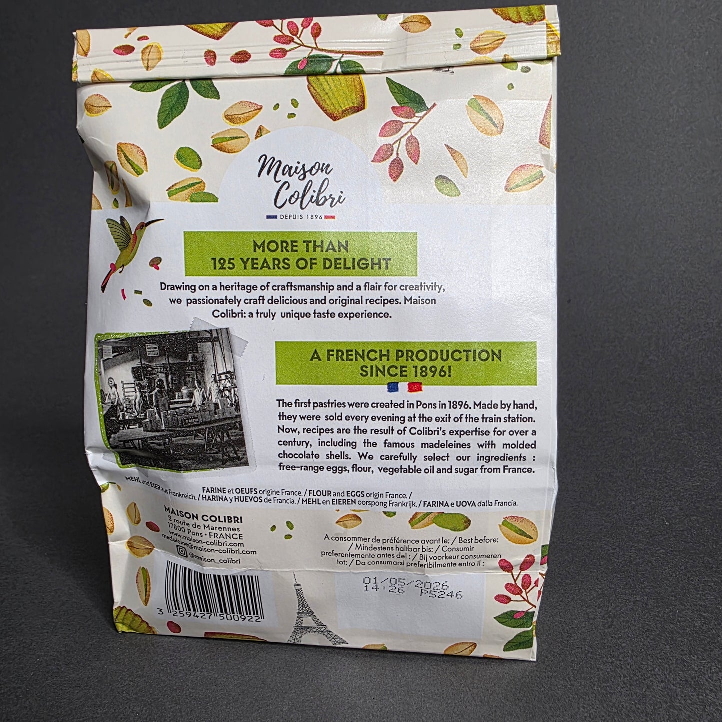 Madeleines artisanales à la pistache – 175 g | Le Cornichon – Produit français | Le Cornichon