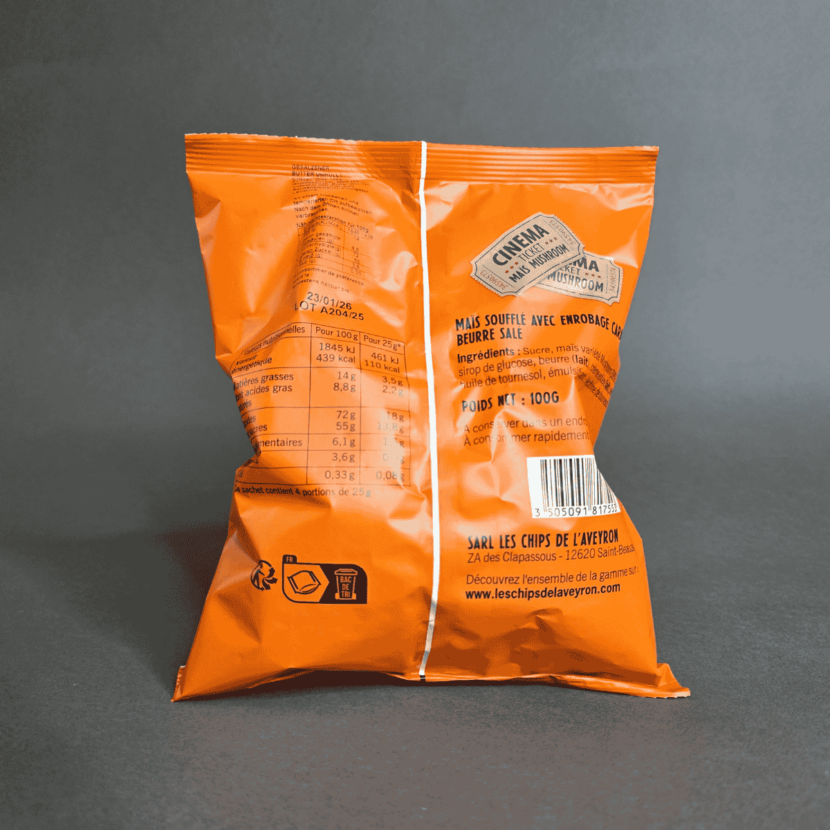 Pop - Corn caramel beurre salé – Snack artisanal 100 g | Le Cornichon – Produit français | Le Cornichon