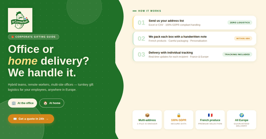 Cadeaux d'entreprise : Livraison au bureau ou à domicile, comment choisir ? - Le Cornichon