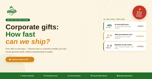 Délais de livraison pour vos cadeaux d'entreprise : Comment anticiper sans stress ? - Le Cornichon
