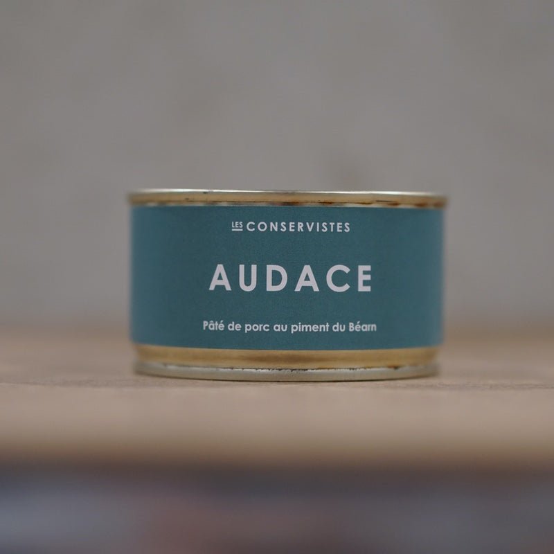 AUDACE – Pâté de porc au piment – Les Conservistes – 130 g – Produit français | Le Cornichon