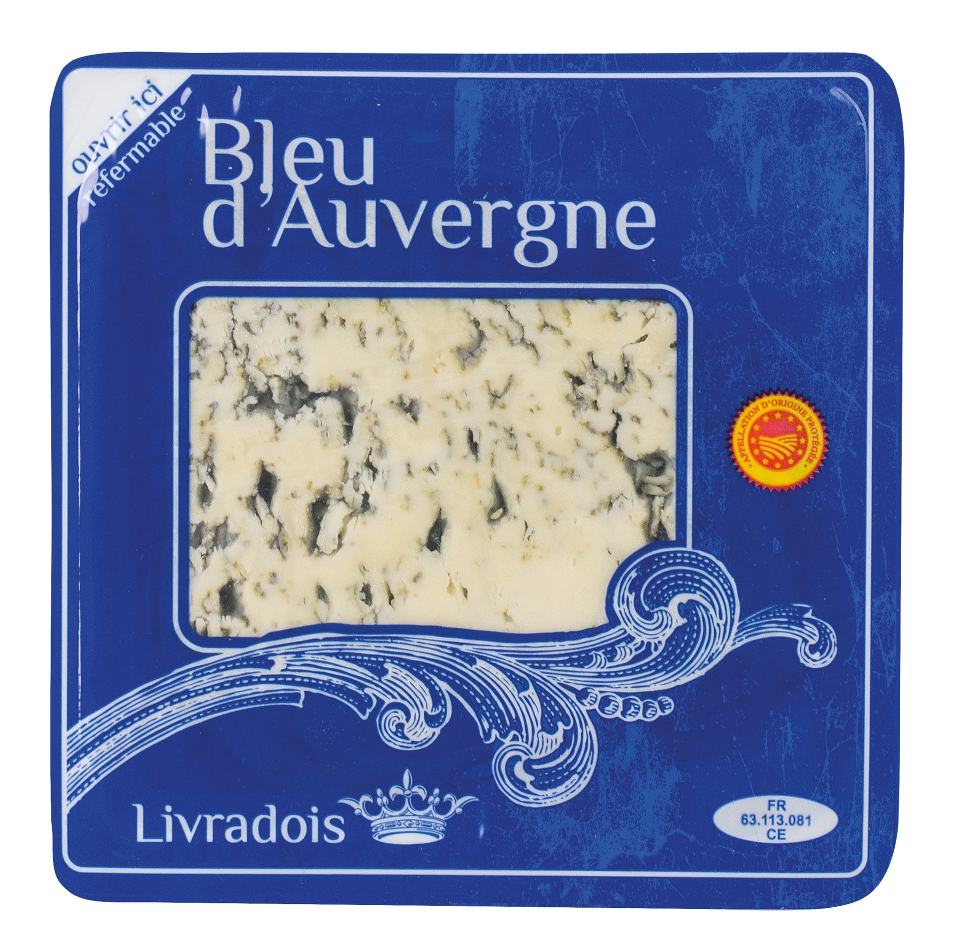 Bleu d’Auvergne AOP – Fromage à pâte persillée – 125 g | Le Cornichon – Produit français | Le Cornichon