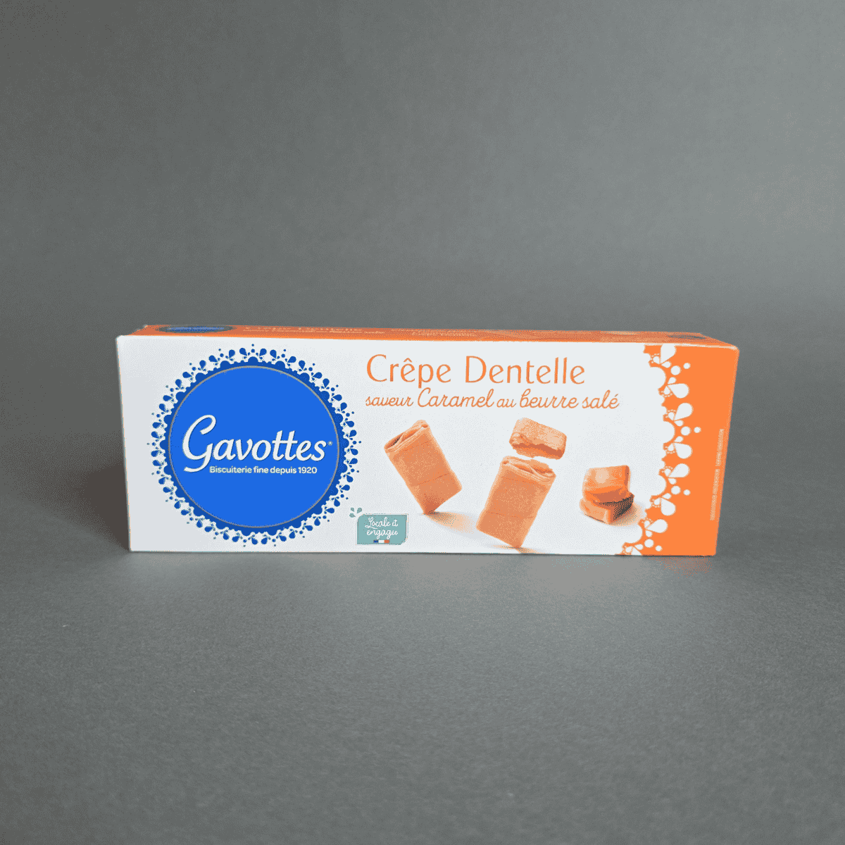 Gavottes – Crêpes dentelle croustillantes au caramel beurre salé (60 g) | Le Cornichon – Produit français | Le Cornichon