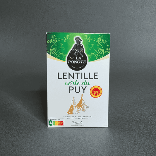 Lentilles vertes du Puy AOC – La Ponote (500 g) | Le Cornichon – Produit français | Le Cornichon