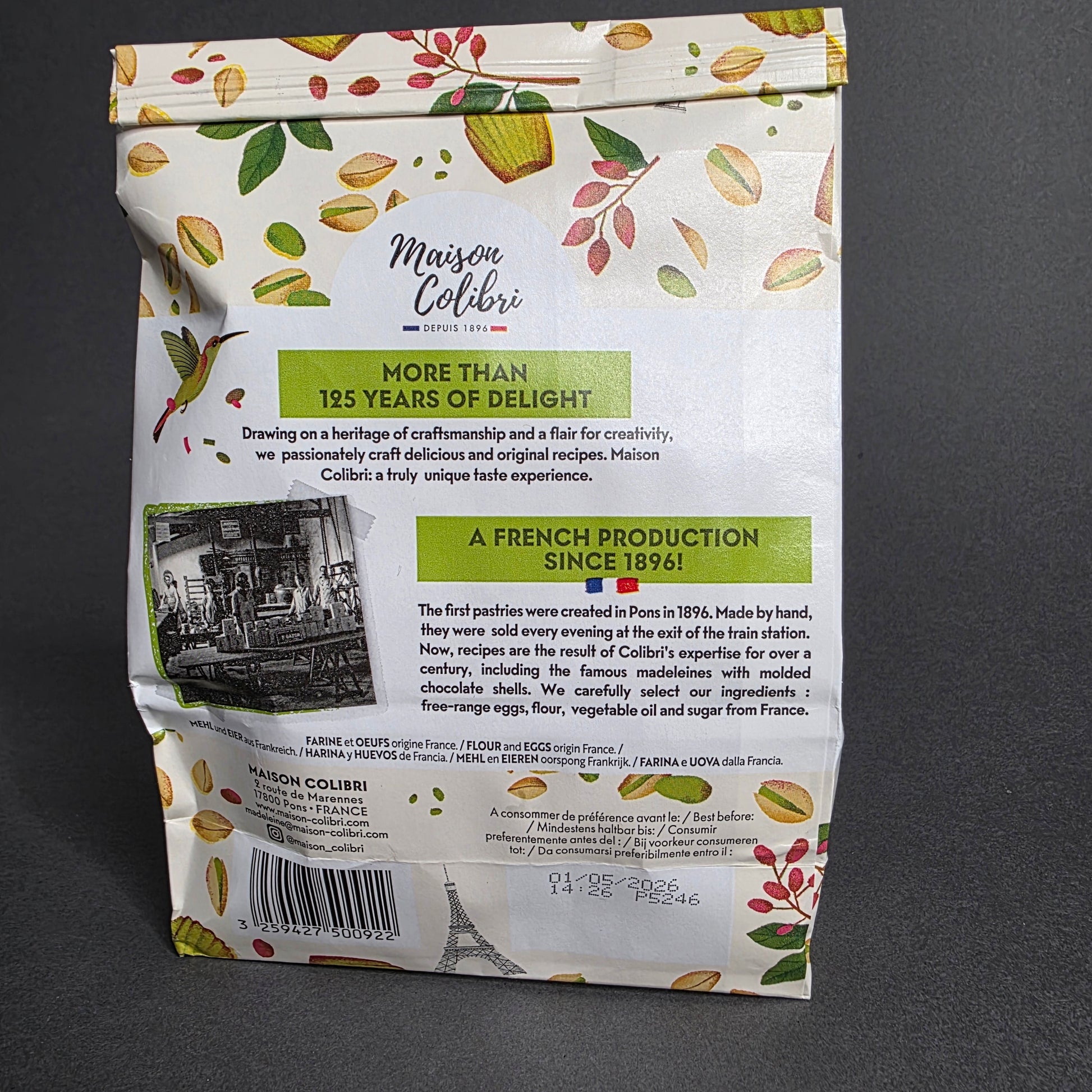 Madeleines artisanales à la pistache – 175 g | Le Cornichon – Produit français | Le Cornichon