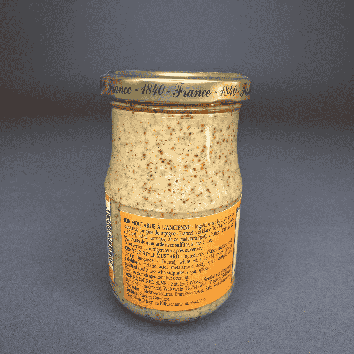 Moutarde de Dijon Fallot – Gros grains à l’ancienne (205 g) | Le Cornichon – Produit français | Le Cornichon