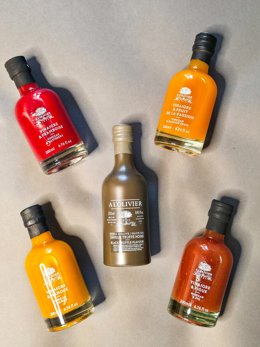 Pack Prestige "Les Fruités" – Coffret 4 Vinaigres à la Pulpe (4 x 200 ml) – Produit français | Le Cornichon