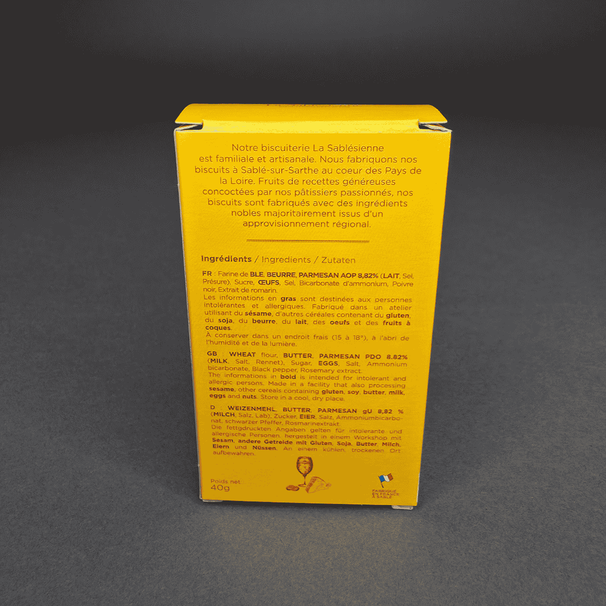 Sablés salés parmesan AOP & poivre – La Sablésienne | Le Cornichon – Produit français | Le Cornichon