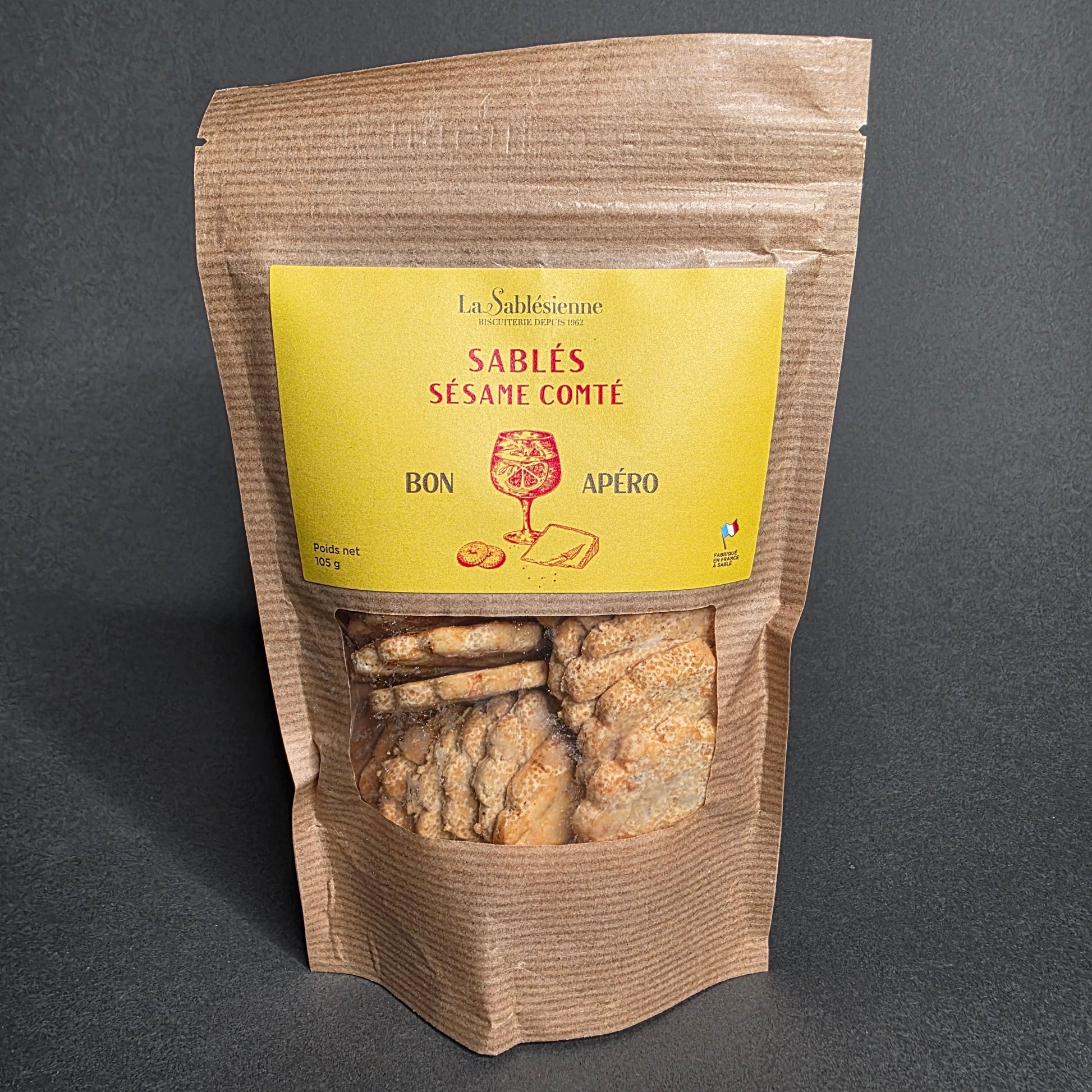 Sablés salés Sésame & Comté AOP – 105 g | Le Cornichon – Produit français | Le Cornichon