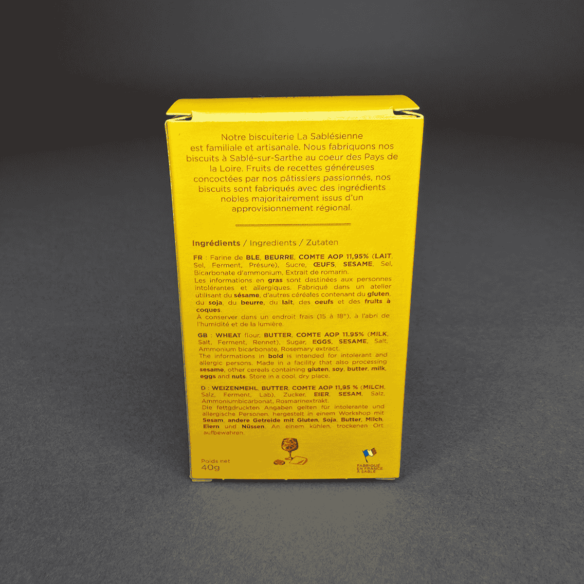 Sablés salés sésame & Comté AOP – La Sablésienne | Le Cornichon – Produit français | Le Cornichon