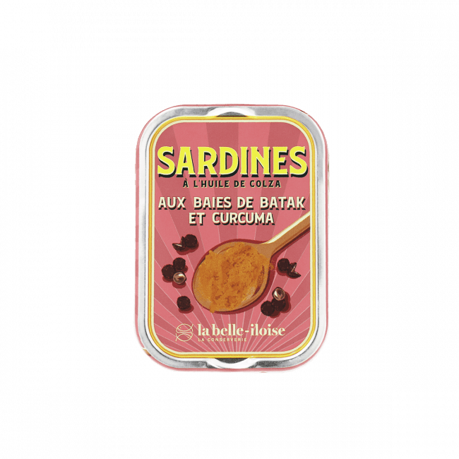 Sardines aux baies de Batak et curcuma – La Belle - Îloise – 115 g – Produit français | Le Cornichon