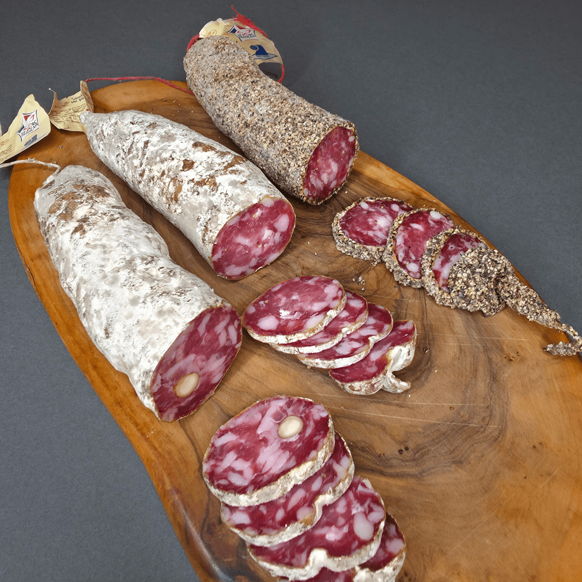 Trio de Saucissons Artisanaux – Nature, Noisettes & Poivre ( - 10%) – Produit français | Le Cornichon