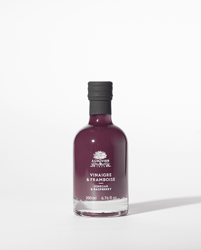 Vinaigre à la Pulpe de Framboise – Maison A l'Olivier (200 ml) – Produit français | Le Cornichon